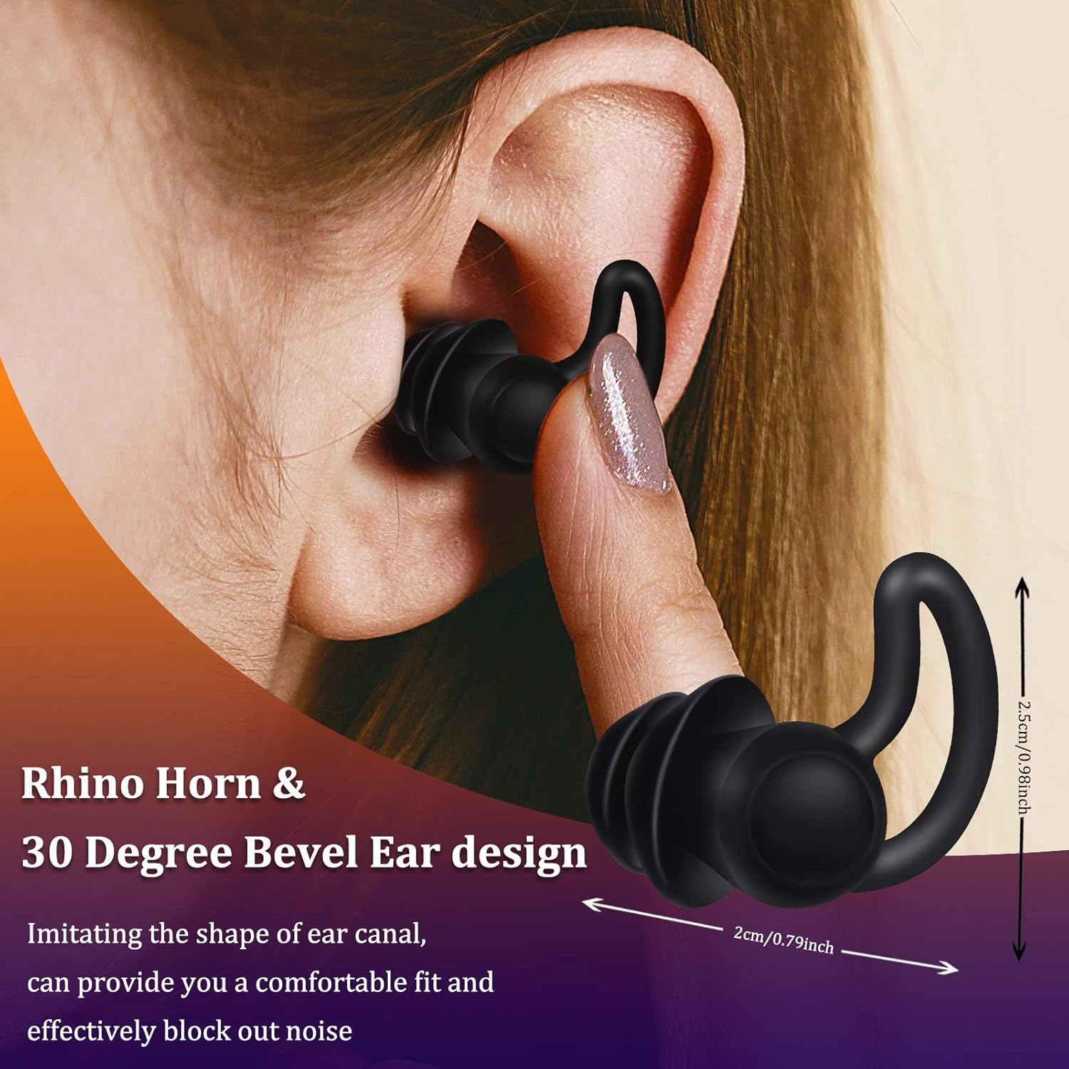 2 Pieces Earplugs for Sleep Noise Cancelling Ultra Comfortable Silicone Noise Reduction Ear Plugs for Sleeping Snoring Racing Shooting Traveling Concerts Deep Focus 40dB Ear Protection - Image 5