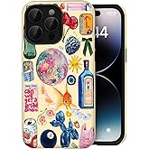 Amzfield Compatible with iPhone 14 Pro Max Case, Aesthetic Summer Phone Case Cute European Fish Cherry Collage Lovely for Girl Women, Scratch Resistant Protective Girly Case for iPhone 14 Pro Max