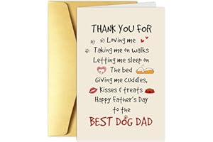 Obbyidk Cute Dog Dad Father's Day Card, Sweet Fathers Day Card from Dog, Happy Father's Day to The Best Dog Dad