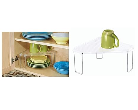 Interdesign Linus Corner Storage Shelf For Kitchen Cabinets