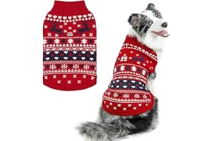 PUPTECK Christmas Dog Sweaters for Cold Weather, Soft Outfit Warm Winter Coat Knitted Dog Clothes for Small Medium Large Doggies Puppy Indoor Outdoor Walking, Colorful Design, Classic
