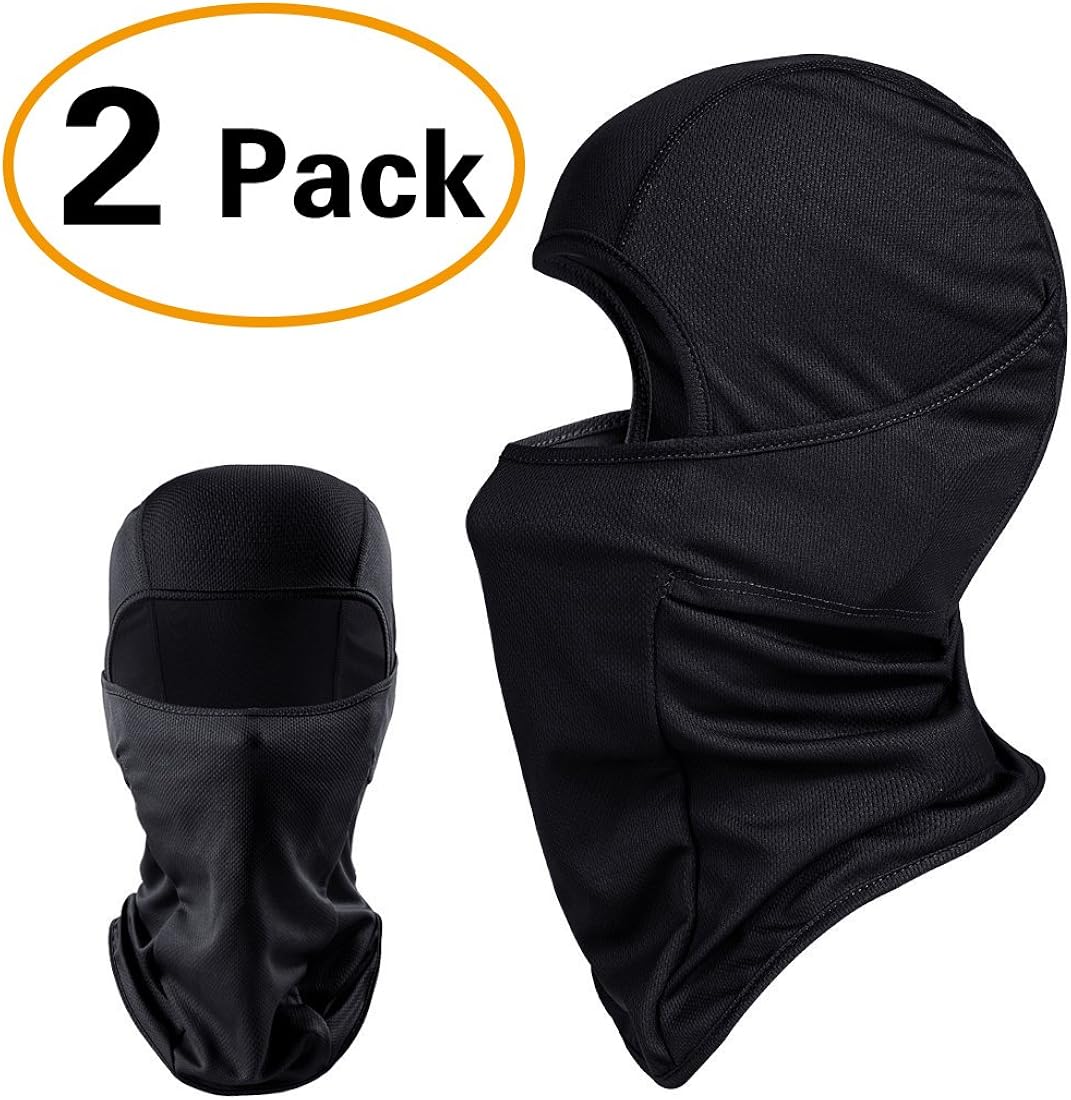 QINGLONGLIN 2 Pack Balaclava - Windproof Mask Adjustable Face Head Warmer for Skiing, Cycling, Motorcycle Outdoor Sports: Sports & Outdoors