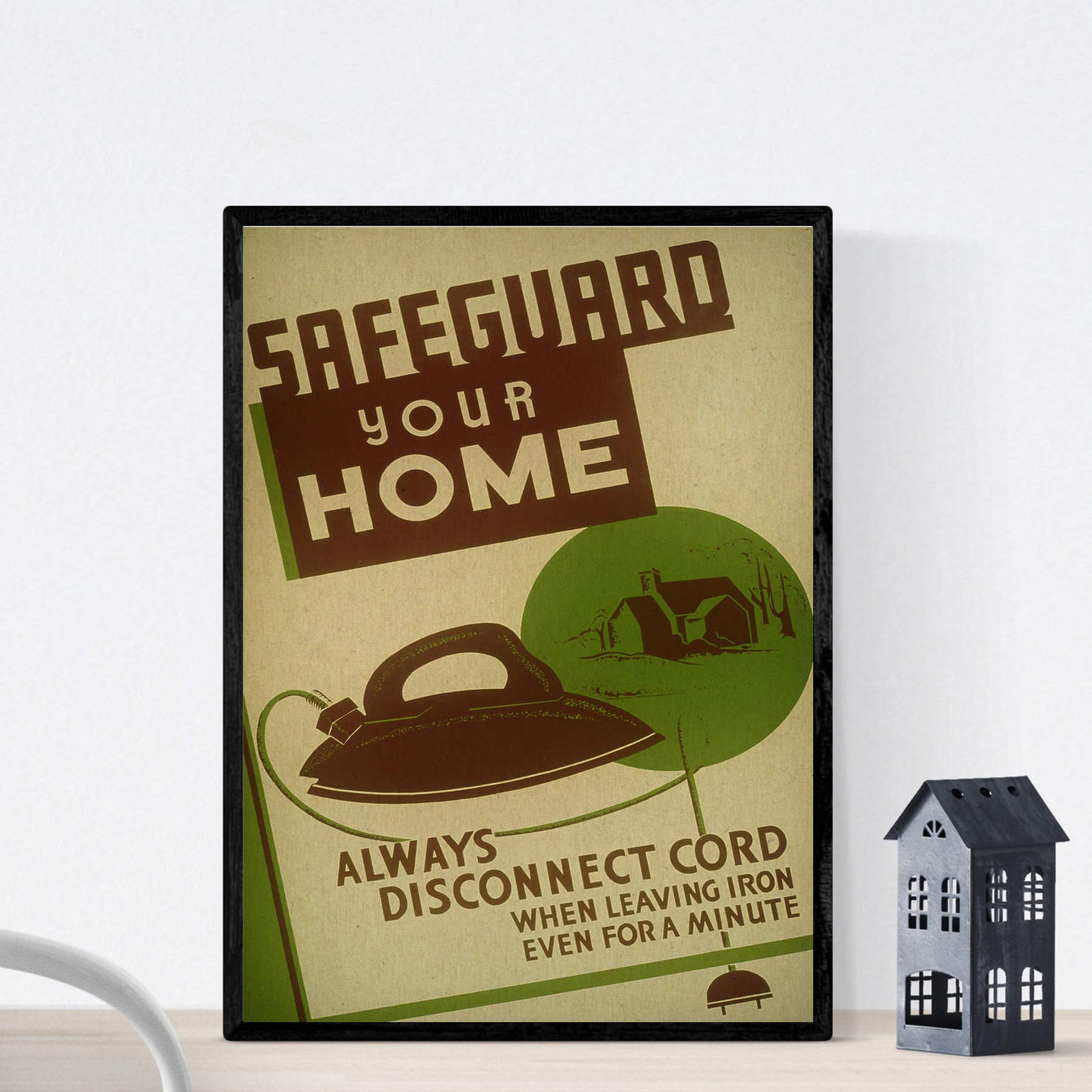 Nacnic Vintage Poster Safety vintage poster in your home .. Size A4