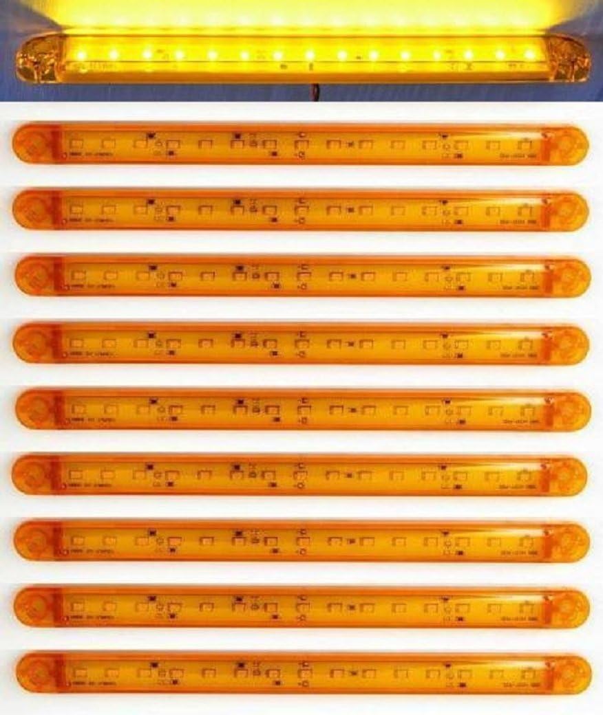 10x Long LED 12V 24V orange/amber side outline marker lights truck trailer chassis tipper caravan motorhome van bus
