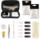 Lighter Repair Kit Compatible with Zippo, Includes Flints, Wick, Insert | Lighter Accessories Repair Kit Tools for Zippo Fluid Lighter &amp; Petrol Lighter, Maintenance Kit with Flints Cotton Felt Seals