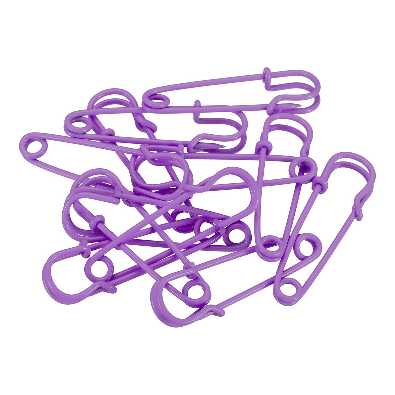 YOKIVE 12 Pcs Safety Pins, Large Metal Pin, Sewing Badges Craft, Great for Home, Shop, Daily Use (Purple, 1.57-Inch)