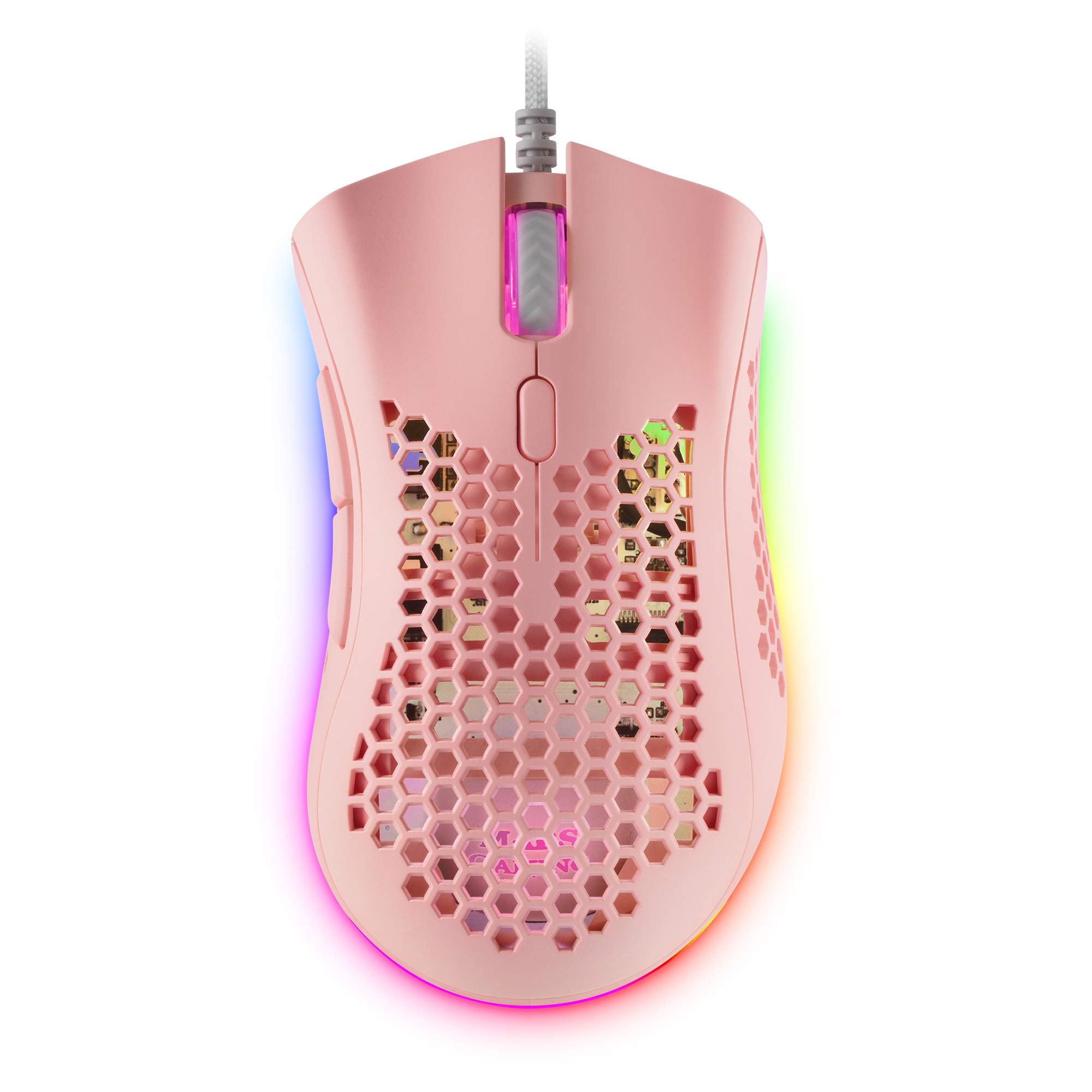 Mars Gaming MMEX Pink, RGB Gaming Mouse, 32K DPI, Feather Cable, Optical Switches, one size, MMEXP