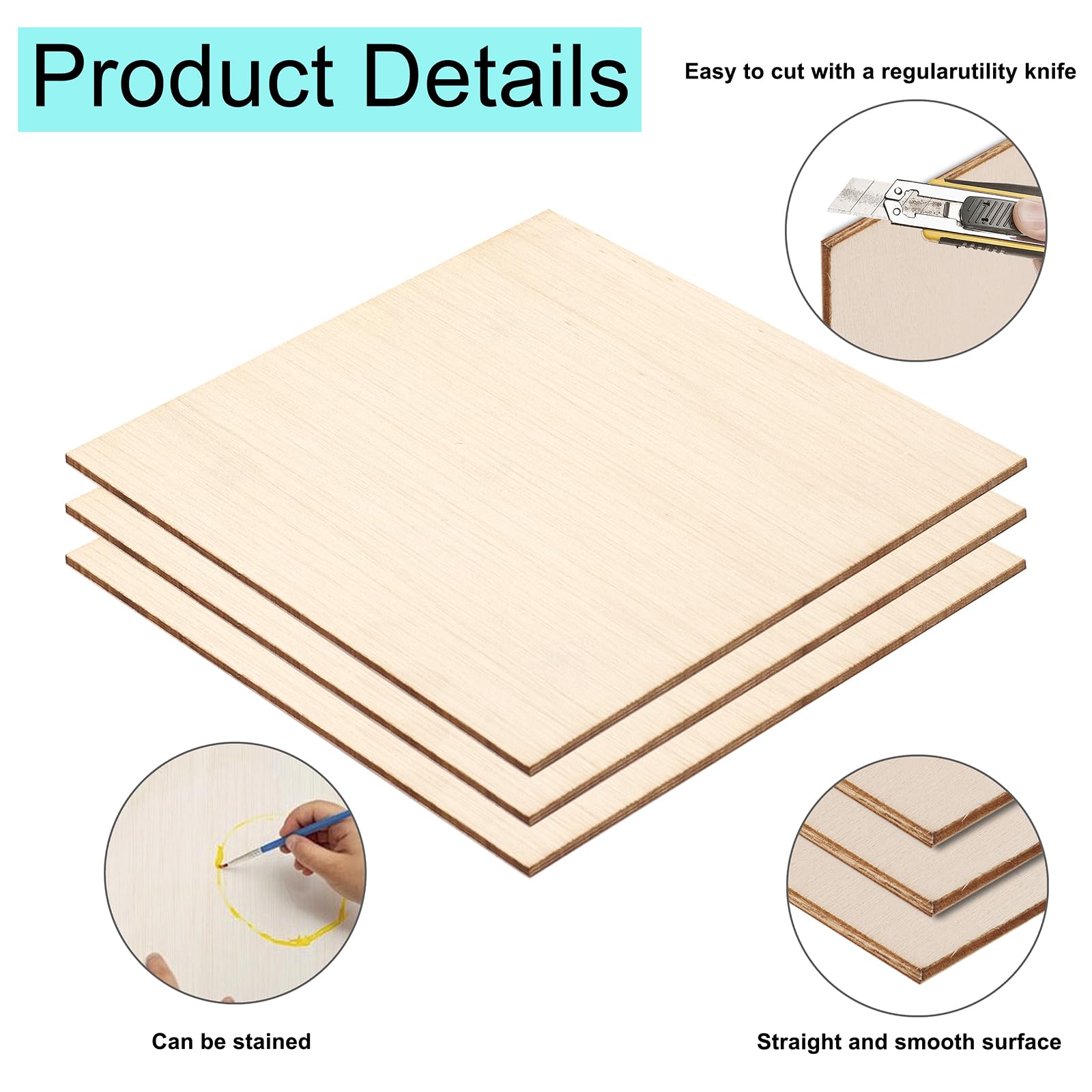 12 Pack Basswood Sheets 12 x 8 x 1/13 Inch Thin Plywood Balsa Wood Boards for Crafts, Laser Cutting, Wood Burning and Drawing