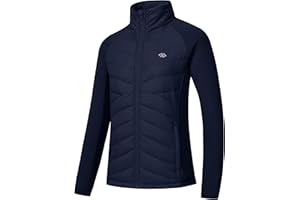 MoFiz Women's Insulated Hiking Hybrid Jacket Coat Stand Collar Full Zip Soft Fleece Thermal Running Outwear