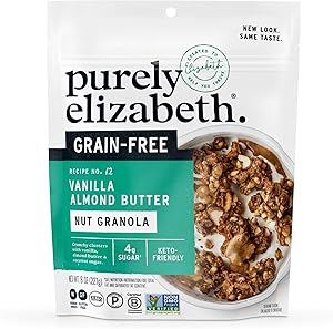 Purely Elizabeth, Granola Vanilla Almond Butter MCT Grain Free, 8 Ounce