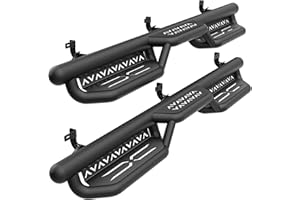 YZONA Crew Cab Running Boards Side Steps Compatible with 2015-2026 Chevy Colorado & GMC Canyon CrewCab (4 Full Size Doors), Two Stairs Design Bolt-on Side Rails Step Nerf Bars, Textured Black