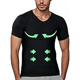 ZINMETER V Neck Gynecomastia Compression Shirt Tummy Control Breathable Men Shapewear Slimmimg Undershirt Hide Belly
