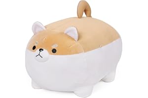 OurHonor 19.7" Shiba Inu Plush, Soft Corgi Plushies Adorable Throw Pillow, Cute Puppy Anime Dog Stuffed Animals Gifts for Girls Boys Kids (Brown)