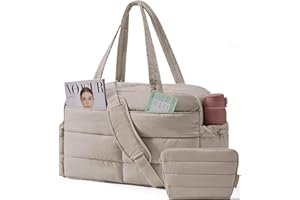 BAGSMART Travel Duffle Bag for Women, 31L Puffer Tote Bag Quilted Laptop Carry on Gym Bag, Weekender Overnight Bag Organizer 