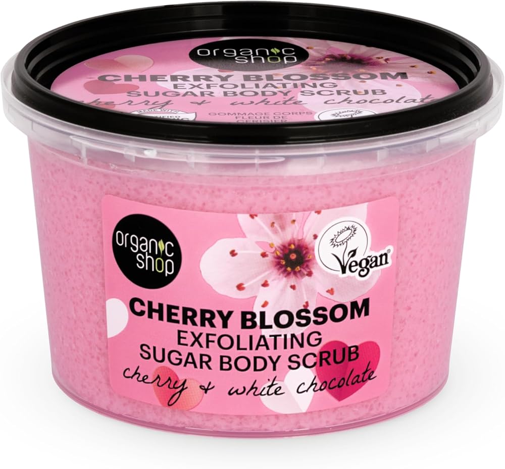 Organic Shop Cherry Blossom Body Scrub 250ml Exfoliating Scrub