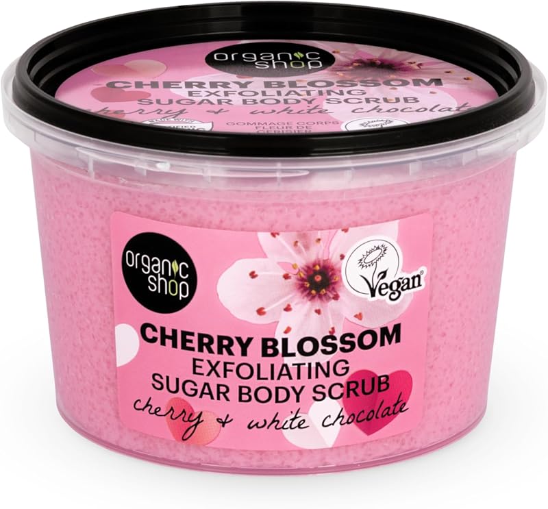Organic Shop Cherry Blossom Body Scrub 250ml Exfoliating Scrub