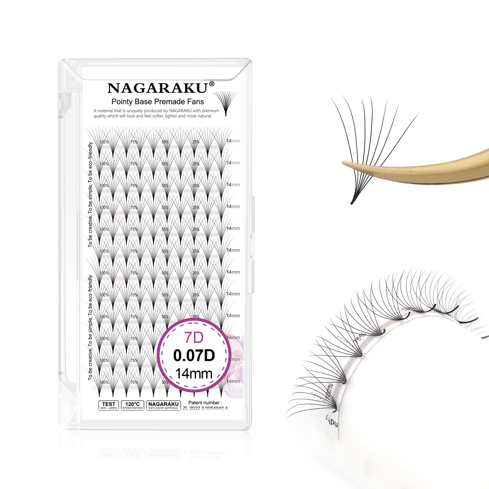 NAGARAKU Premade Fans Eyelash Extensions Premade