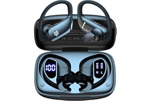 bmani Wireless Earbuds Bluetooth Headphones 48hrs Play Back Sport Earphones with LED Display Over-Ear Buds with Earhooks Buil