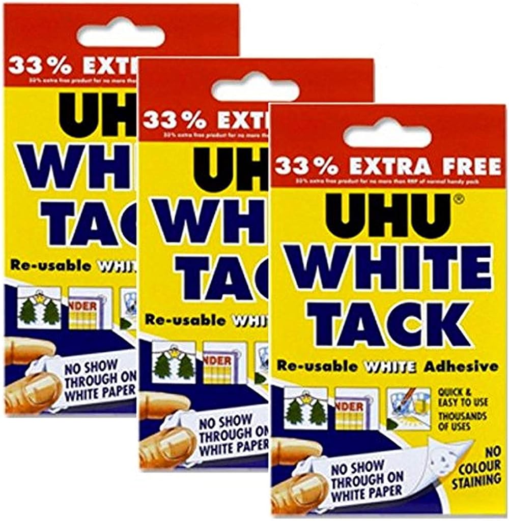 UHU White Tack Adhesive X 3