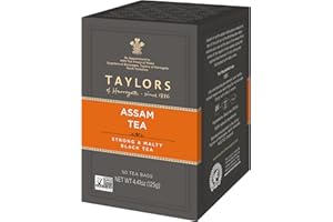 Taylors of Harrogate Assam, Black Tea, Pillow Tea Bags, 50 Count (Pack of 1), Full-bodied, Satisfying & Malty, Caffeinated, Enjoy Hot or Iced, 50 Teabags