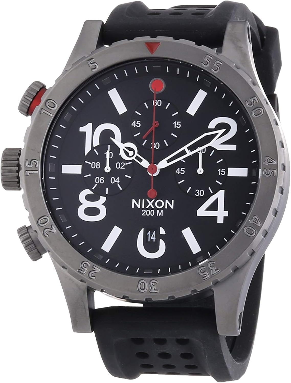 Reloj Nixon Crono correa caucho negro: Amazon.es: Relojes