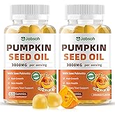 Pumpkin Seed Oil with Saw Palmetto Gummies, Organic Pumpkin Seed Oil Supplement for Hair Growth, Prostate Health, Bladder &Urinary Tract Support, High Pure Extract for Adults, Orange Flavor, 120 Count
