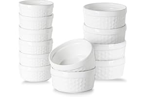 Neaylfe Ramekins 5.5/2.5Oz, Ramekins for Creme Brulee, Ramekins Bowls Oven Safe, Souffle Ramekins, Porcelain Ramekins for Bak