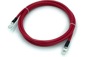 End Game 4 Gauge Marine Grade Battery Cables, USCG and ABYC Approved, 1-15ft Lengths, Heavy Duty Tinned Lugs, Fully Assembled and Made in The USA (1ft,Single Red, 3/8” Lugs)