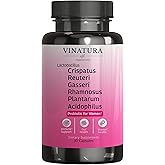 VINATURA Lactobacillus Rhamnosus, Reuteri, Gasseri, Plantarum, Crispatus, Acidophilus Probiotics - Probiotics for Women *USA Made & Tested* Women Vaginal Health, Gut and Digestive Health - 30 Capsules