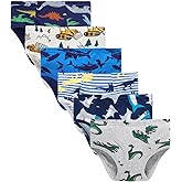 Boboking 100% Cotton Little Boys Briefs Soft Dinosaur Truck Toddler Underwear
