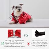 Morezi Pink Dog Raincoat with Hood Reflective Buttons Medium view 5