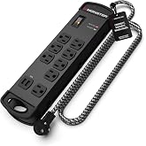 Monster Pro MI Professional Surge Protector Power Strip with Fireproof MOV Technology for Computers, Amplifiers, Pedal Boards, and Pro Audio Gear