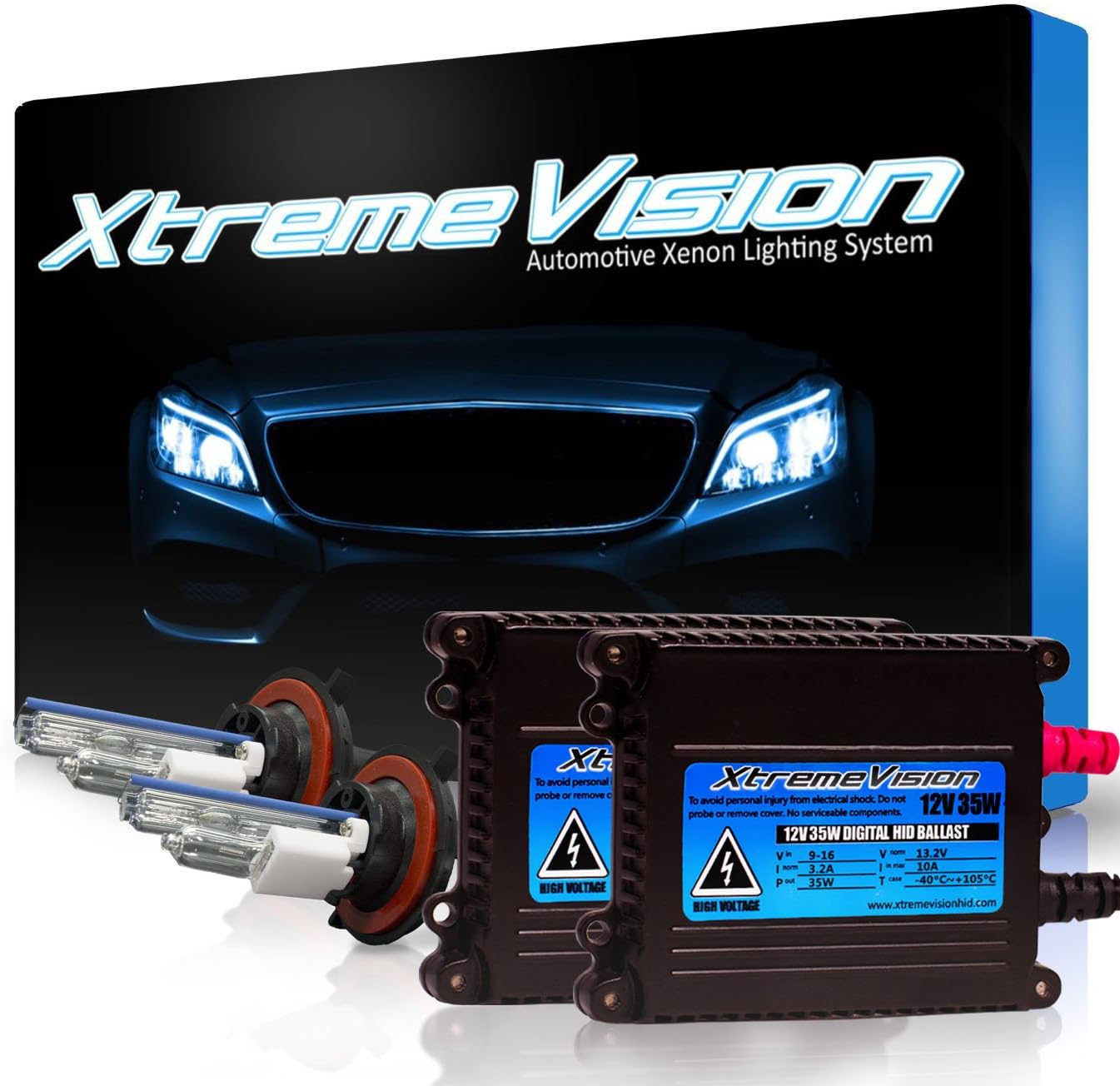 XtremeVision 35W Xenon HID Lights with Premium Slim Ballast - H13 / 9008 5000K - 5K Bright White - 2 Year Warranty