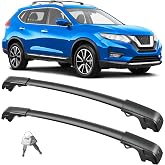 FengYu 300lb Lockable Roof Rack Cross Bars for Nissan Rogue 2014-2020 | (with Raised Side Rails), Heavy Duty Aluminum Roof Rails Crossbars Cargo Bars Canoe Rooftop Black Carrier Luggage