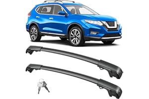FengYu 300lb Lockable Roof Rack Cross Bars Compatible with Nissan Rogue 2014-2020 (with Raised Side Rails), Heavy Duty Aluminum Roof Rails Crossbars Cargo Bars Canoe Rooftop Black Carrier Luggage