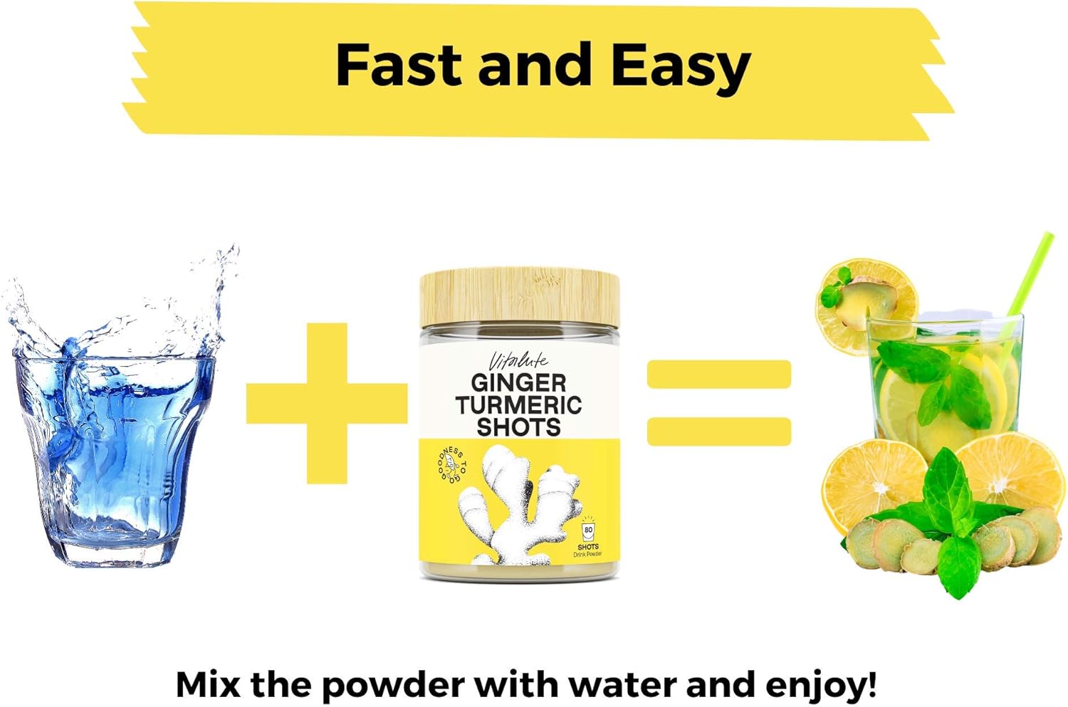 80 Ginger Shots with Turmeric No Sugar Curcumin, Vitamin C & Zinc