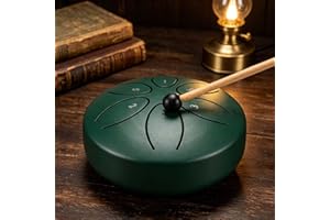 Steel Tongue Rain Drum,Hand Tuned Percussion Instrument,Meditation Sound Drum with Mallets,Music Book for Yoga,Relaxation & H