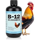 Vitamin B12 Liquid for Poultry, 10000 MCG Nutritional Supplement for Chickens, Supports Daily Vitality &amp; Development, Liquid Vitamin Feed Additive for Hens, Roosters, Ducks, Geese &amp; Turkeys