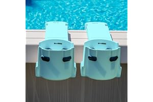 ND PREMIUM DESIGN Pool Cup Holders for Above Ground Pool | 2 Pack, Seaglass Blue | for Square Top Pools Only, Not Compatible with Round Top Bar. Adjustable Drink Holders, Pool Accessories, Boat, Deck Ramp, Balcony.