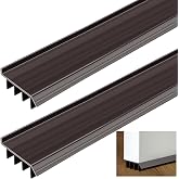 Innconee 2 Pcs 3 Feet Brown Vinyl Door Bottom Seal Door Sweep with Drip Cap | Adjustable Weatherstrip Door Draft Stopper, Weatherproof Seal, Fits Gaps from 1/4'' to 9/16'', for 1 3/4'' to 2'' Thick Doors
