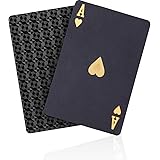 ACELION Waterproof Playing Cards, Plastic Playing Cards, Deck of Cards, Gift Poker Cards (Black)