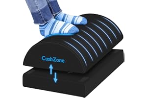 CushZone Foot Rest for Under Desk at Work Adjustable Foam for Office, Home, Work, Gaming, Computer,Office Accessories Back & Hip Pain Relief Micromesh (Black)