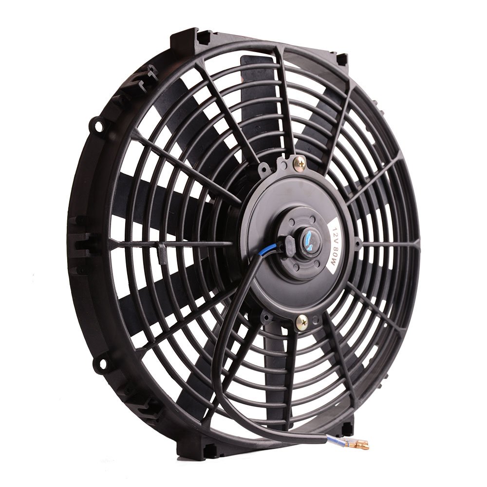 Amazon.com: 12" High Performance Electric Cooling Fan Push Pull Electric  Radiator Slim Fan 12V 80W 1550 CFM with Mounting Kit （Diameter 11.73" Depth  ...