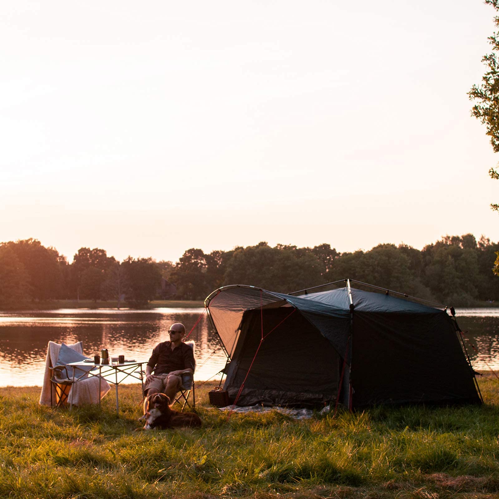 qeedo Quick Villa L, Familienzelt 5 Personen, Sekundenzelt mit Stehhöhe - Stoneblue 8