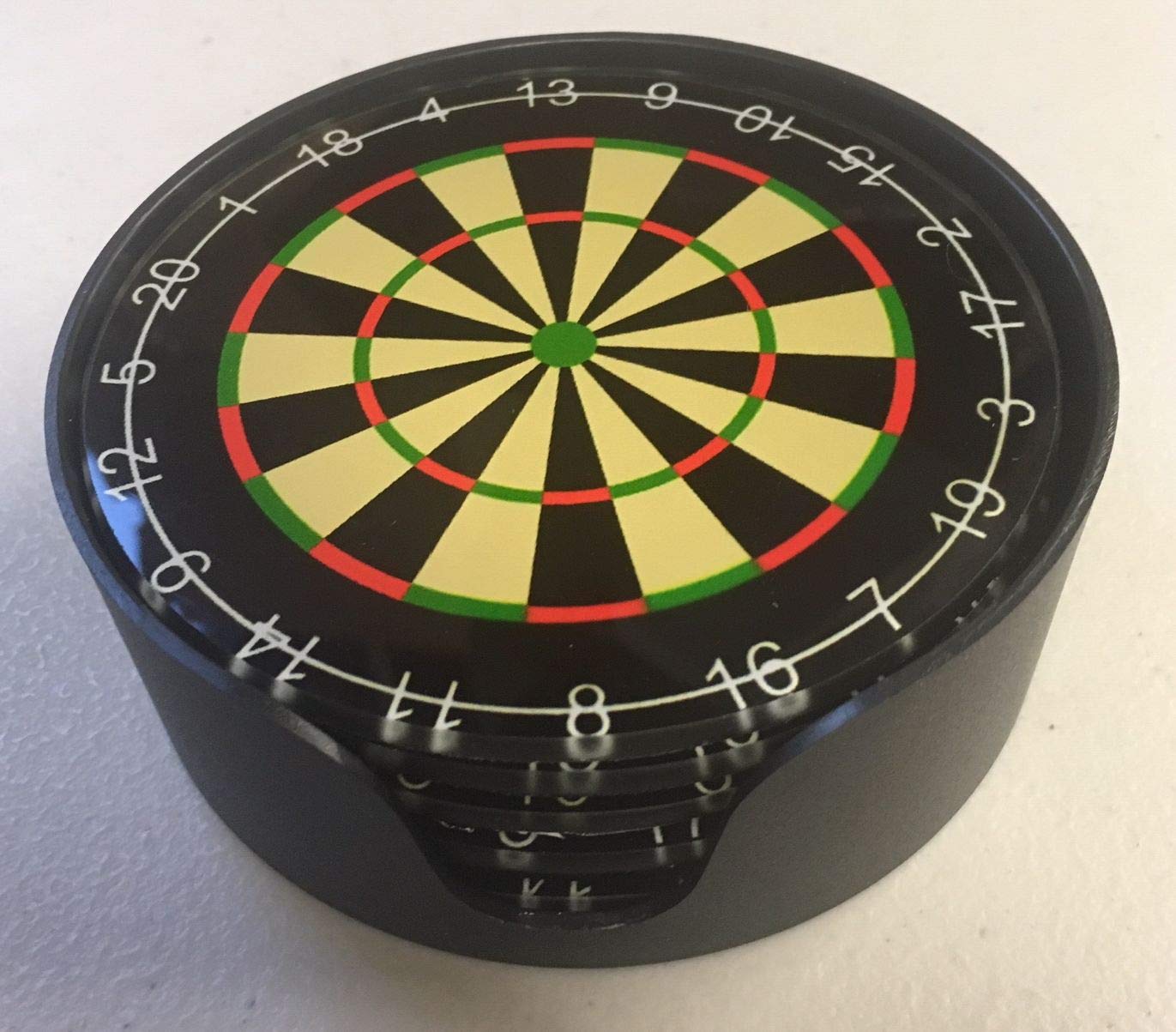 Fantastic Set of 6 Dartboard Glass Drink Coasters Darts New & Boxed