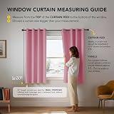 Deconovo Room Darkening Eyelet Pink Curtains 2 Panels 42 x 54 in Thermal view 2