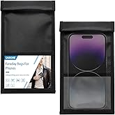 OMKHE Faraday Bags for Phones, 2 Pack Go Dark Faraday Bags, Magnetic Closure Emf Blocker for Cell Phone Case Signal Blocking Pouch,Military Grade Waterproof Anti-Theft Protection,Anti-Tracking