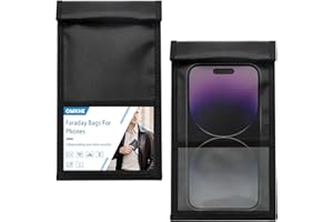 OMKHE Faraday Bags for Phones, 2 Pack Go Dark Faraday Bags, Magnetic Closure Emf Blocker for Cell Phone Case Signal Blocking Pouch,Military Grade Waterproof Anti-Theft Protection,Anti-Tracking