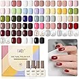 GAOY 42 Pcs Gel Nail Polish Kit, Jelly Pink Glitter Green Burgundy Red Blue Colors All Seasons Gel Nail Polish Set with Glossy & Matte Top Coat and Base Coat for Salon and DIY Manicure at Home