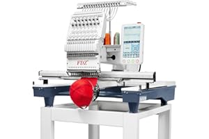FDZ Embroidery Machine with 15 Needles,14"x20" Embroidery Area,1200SPM Max Speed,10In Touch Screen, capable of embroidering on 3D Caps, Flat, T-shirt and more，Wifi Available